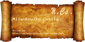 Milenkovits Csilla névjegykártya